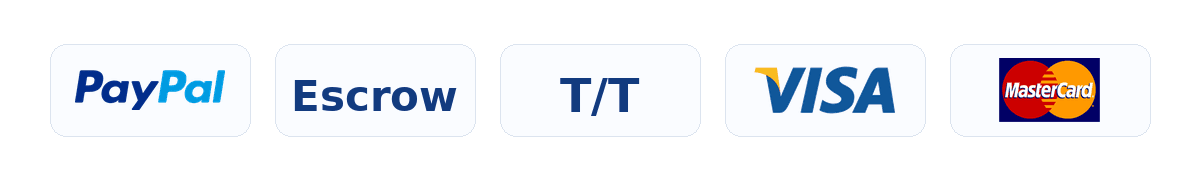 PayPal, Escrow, T/T, Visa, Mastercard